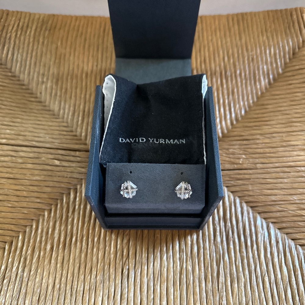 Cable Wrap Earrings with Crystal and Diamonds David Yurman